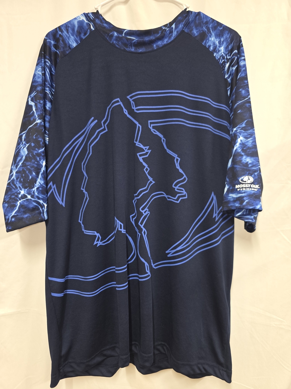 Mossy Oak Navy and Blue Performance Fishing Tee